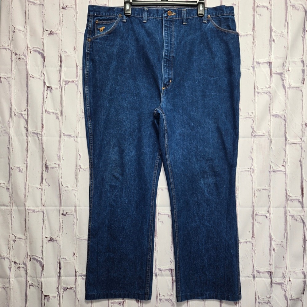 Vintage 70's Wrangler Men Regular Fit Jeans Blue Denim Made USA 46 Style 85023BJ